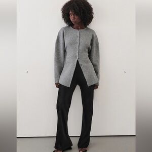 DISSH MARTHA GREY MARLE CINCHED CARDIGAN XS